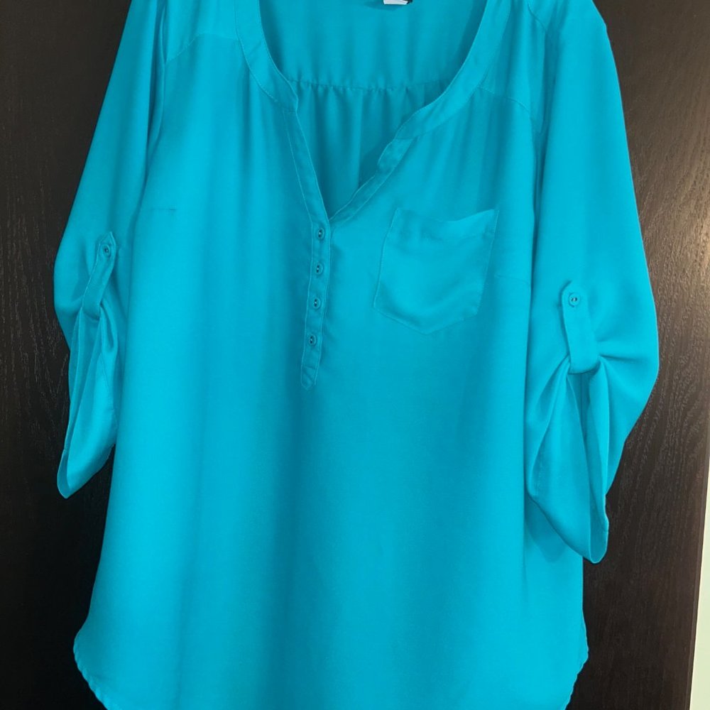 Torrid Harper Challis Pullover 3/4 Sleeve Blouse
